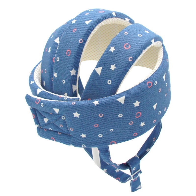Ocanoiy Baby Safety Helmet Toddler Children Headguard Infant Head Cushion Protective Harnesses Cap Soft Adjustable Kid Safety Hat Head Protector (Starry Blue) - Image 4